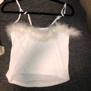 white fur top